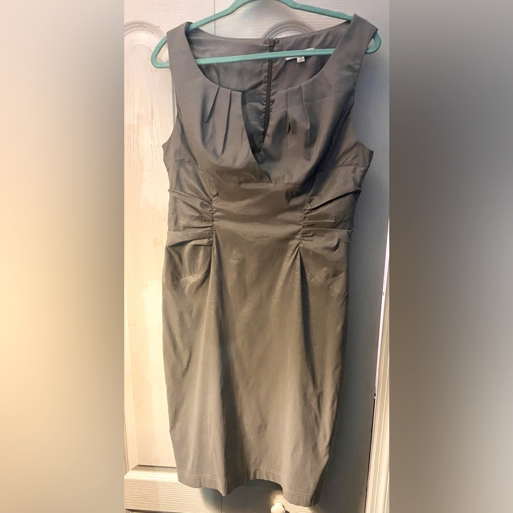 SIMPLY LILIANA Dove Gray Lined Open Slit Front 14T